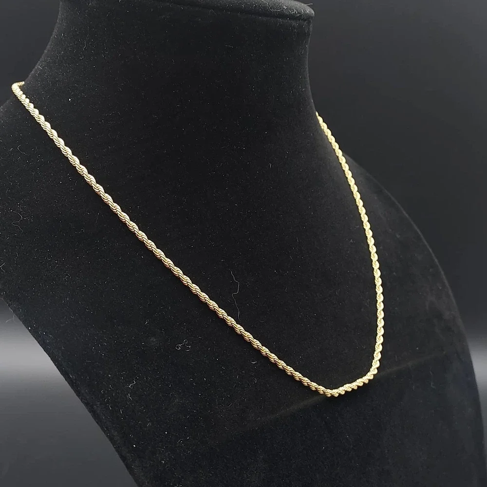 Vintage Trifari Gold Twisted‎ Chain Necklace Costume Jewelry